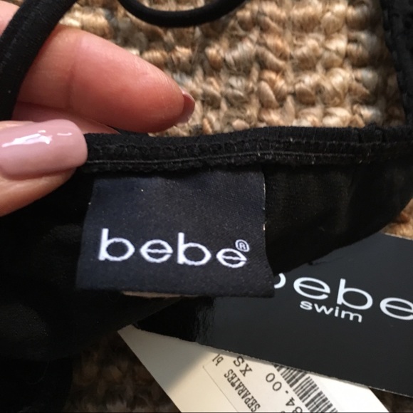NWT BEBE BLACK EYELET-LOOK 2-PC BIKINI - Picture 8 of 10
